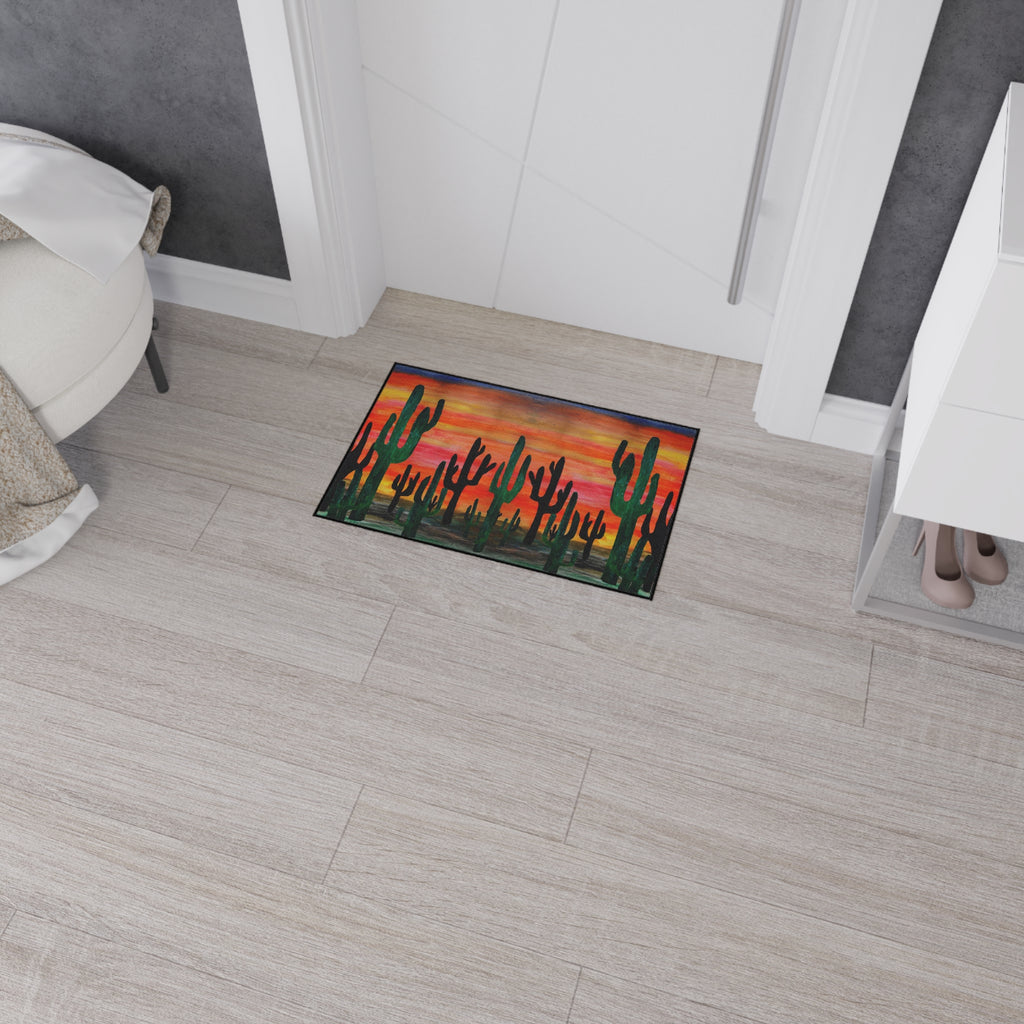 Desert Sunset Cactus Floor Mat