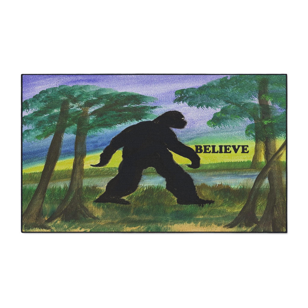Believe Sasquatch Floor Mat - Bigfoot Forest Welcome Doormat
