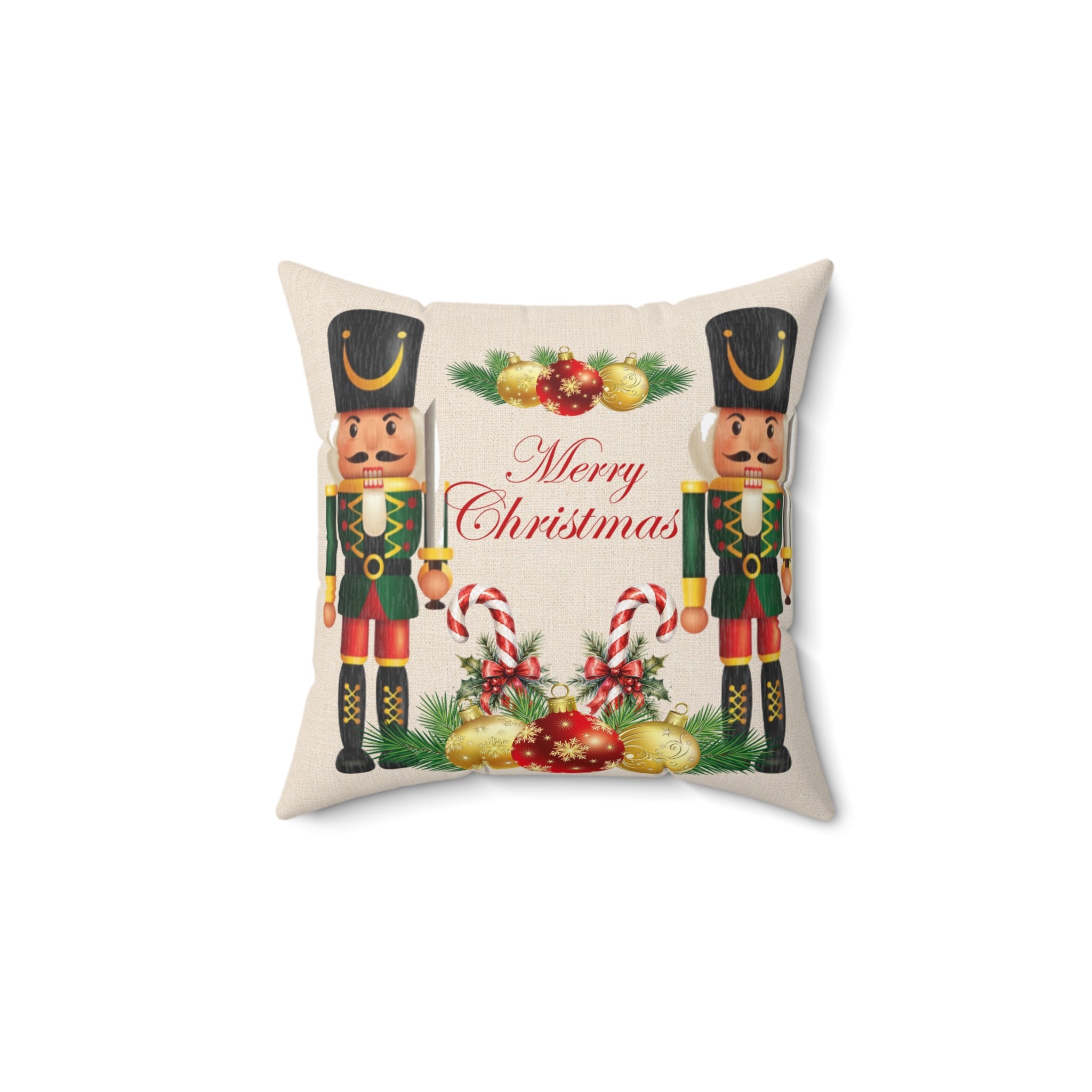 Nutcracker Merry Christmas Decorative Pillow