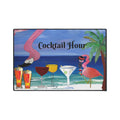 Cocktail Hour Flamingo Floor Mat — Tropical Beach Bar Welcome Mat