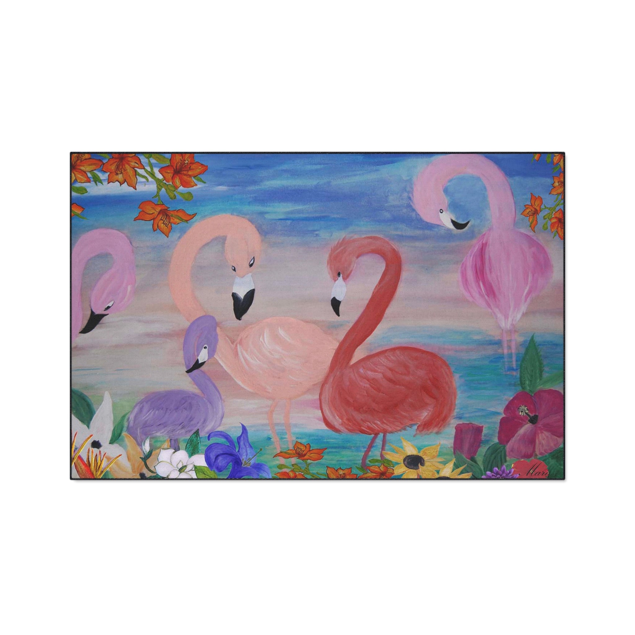 Flamingo Garden Heavy Duty Floor Mat
