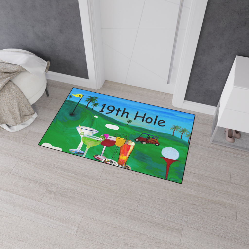19th Hole Golf Bar Floor Mat — Heavy Duty Welcome Doormat for Golfers