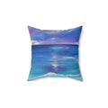 Ocean Sunset Decorative Pillow — Coastal Watercolor Throw Cushion