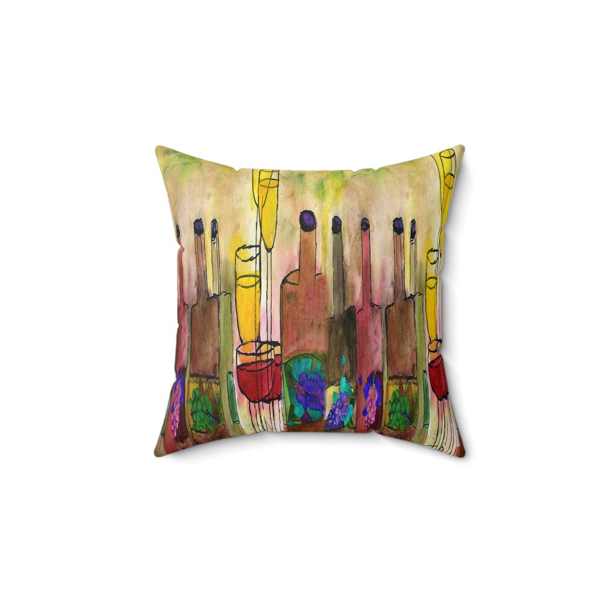Tuscany Wine Bar Decorative Pillow — Abstract Candlelight Art