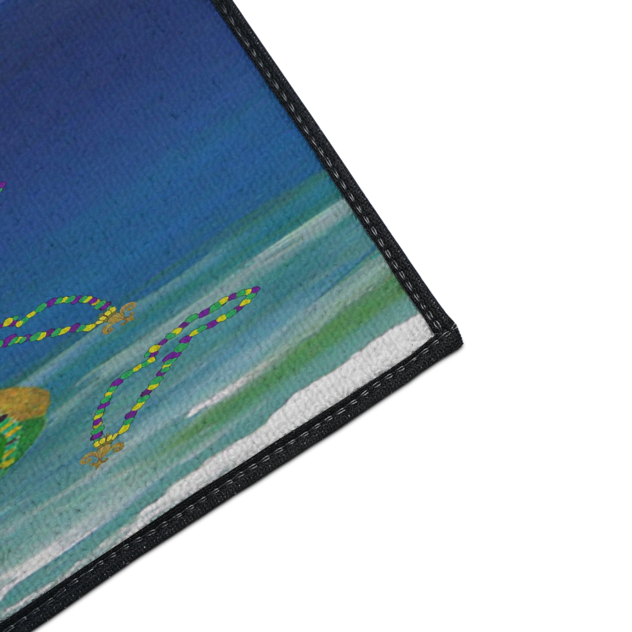Mardi Gras Crowned Pelican Beach Heavy-Duty Floor Mat