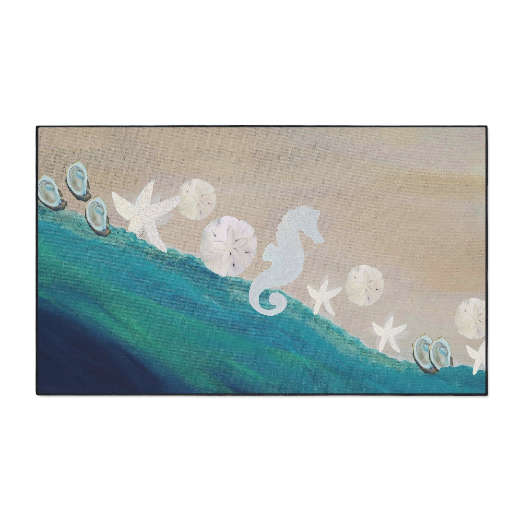 Coastal Seahorse Heavy-Duty Floor Mat