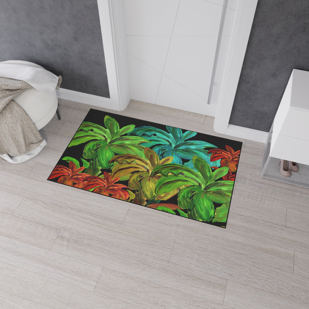 Tropical Palm Doormat — Colorful Heavy-Duty Floor Mat
