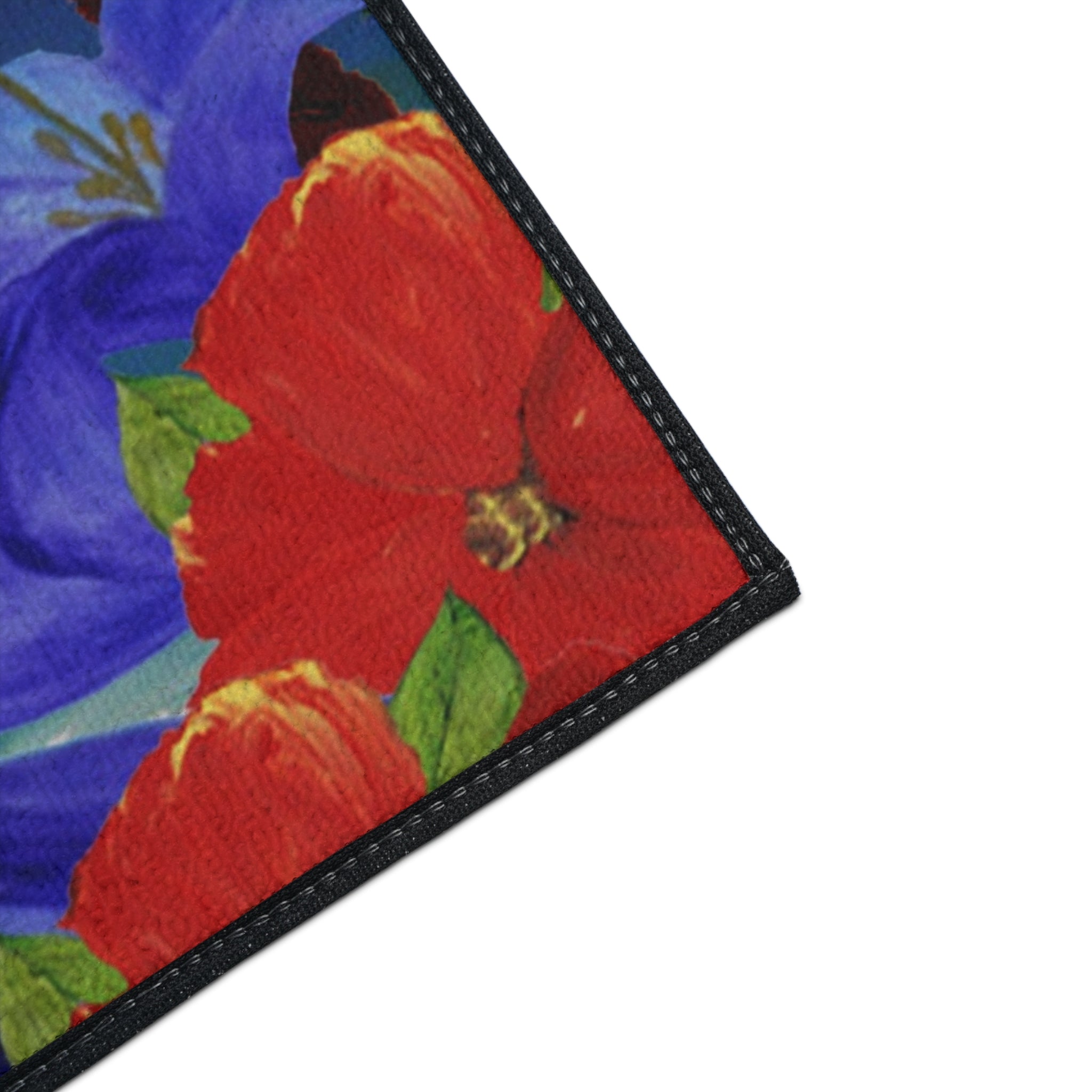 Tropical Beach Floor Mat — Heavy-Duty Outdoor/Indoor Doormat with Palm Trees & Floral Design