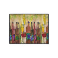 Wine Bottle Art Heavy Duty Floor Mat Vineyard Bar Colorful Grapes & Glasses Entry Rug