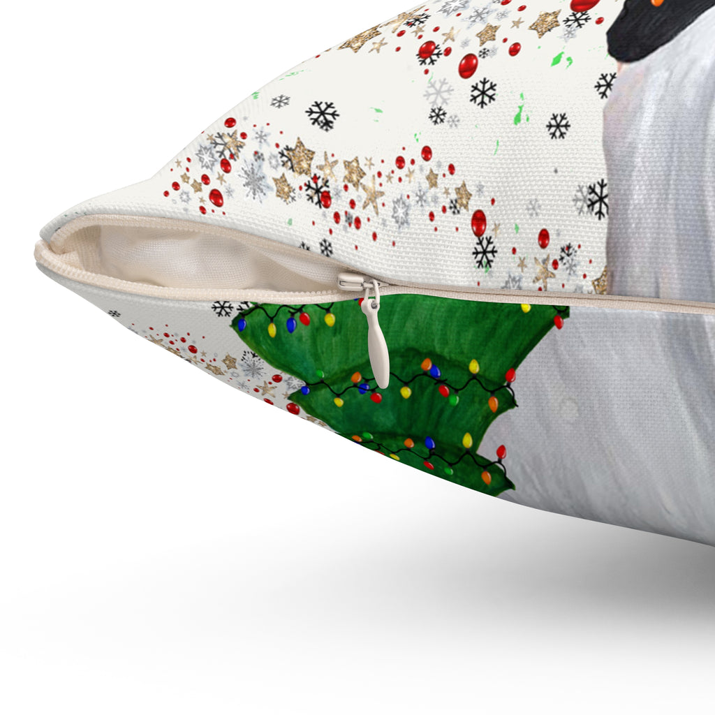 Merry Christmas Gnome Throw Pillow – Holiday Decorative Cushion with Festive Lights