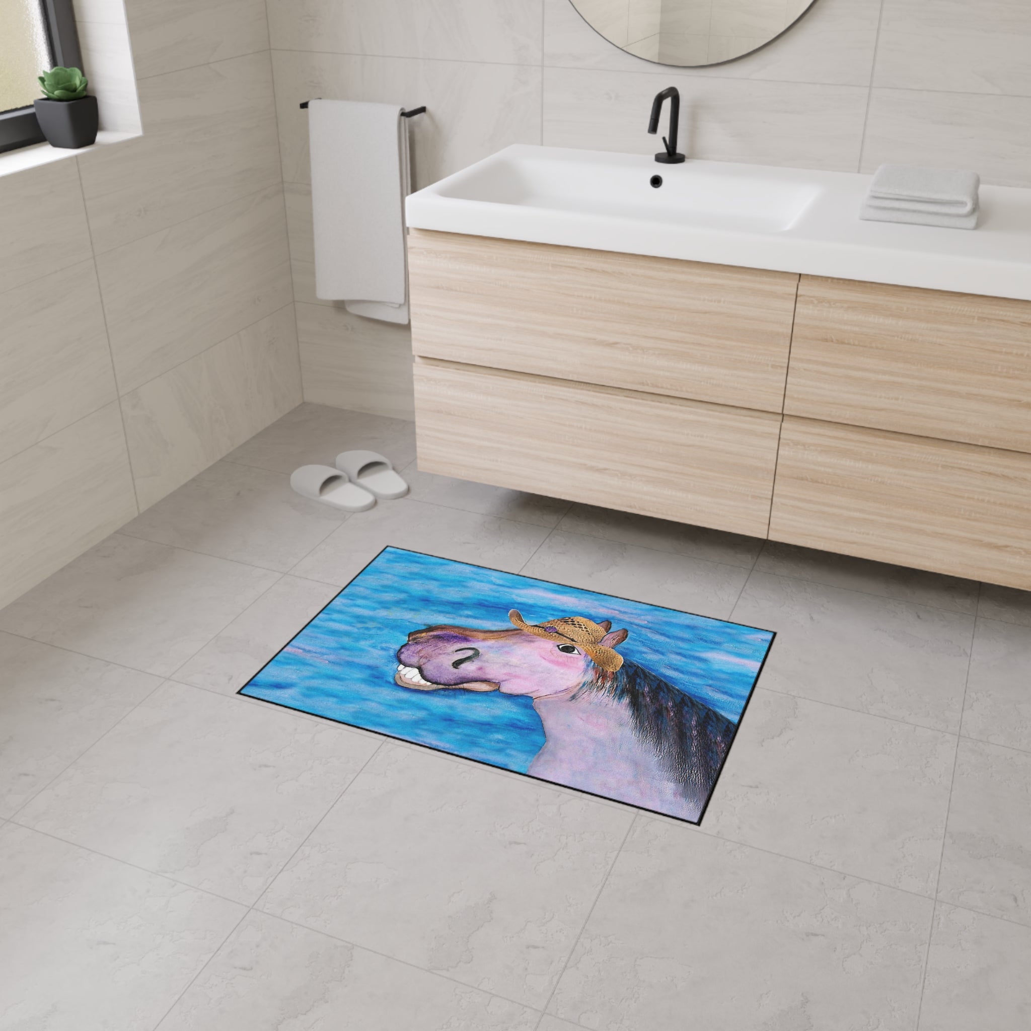 Funny Cowboy Horse Heavy Duty Floor Mat — Western Horse Doormat
