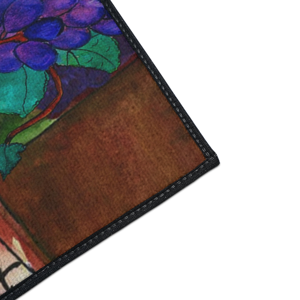 Tuscany Wine bottles artsy floor mat rug.