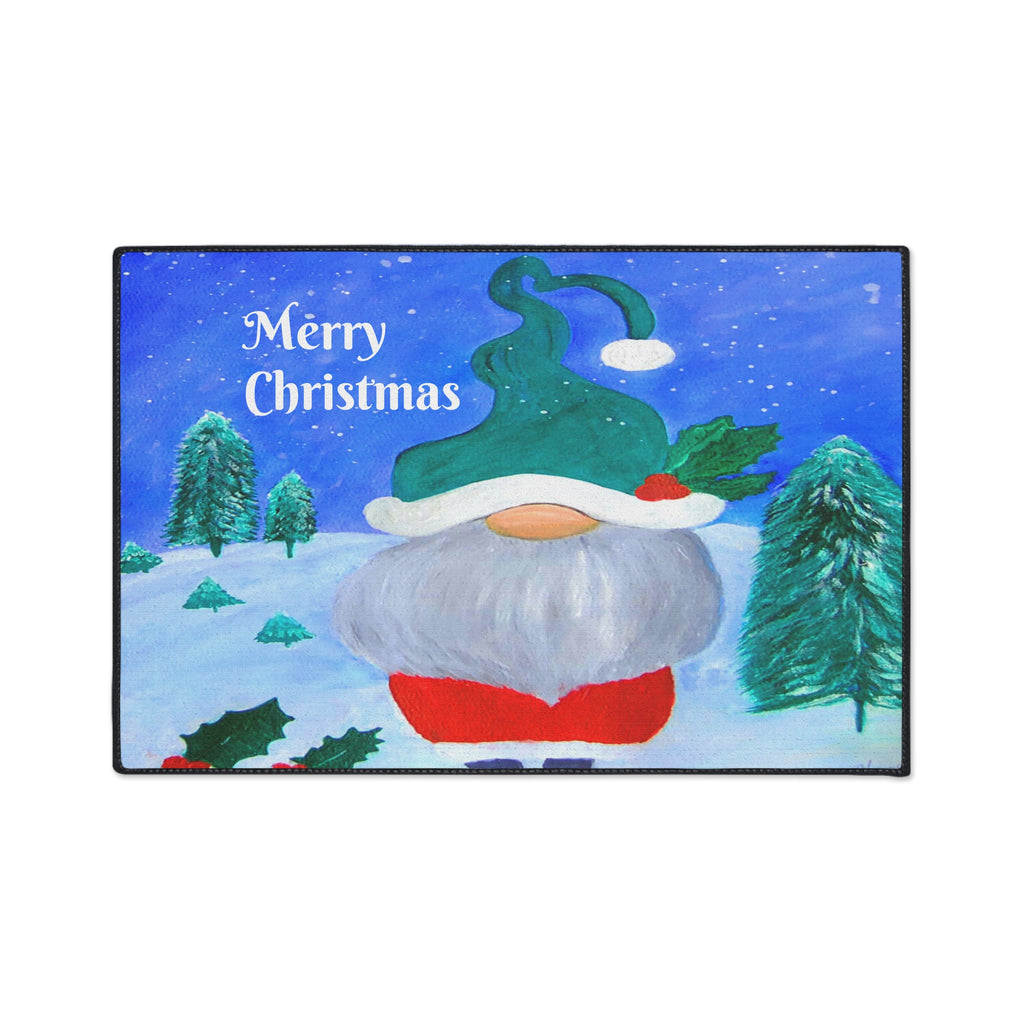 Christmas Gnome Heavy Duty Floor Mat – Merry Christmas Holiday Welcome Rug