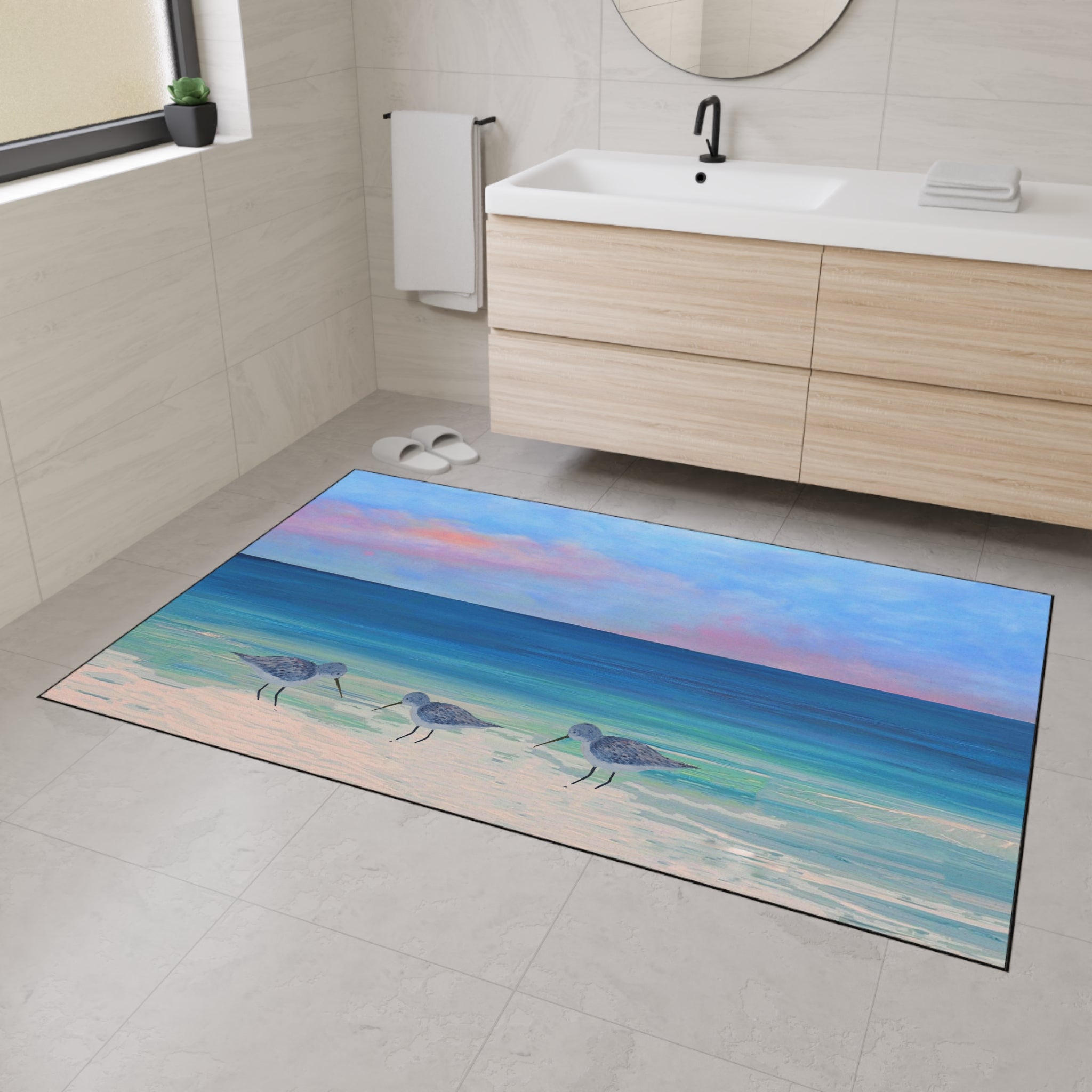 Sandpipers Coastal Shorebirds Heavy-Duty Floor Mat