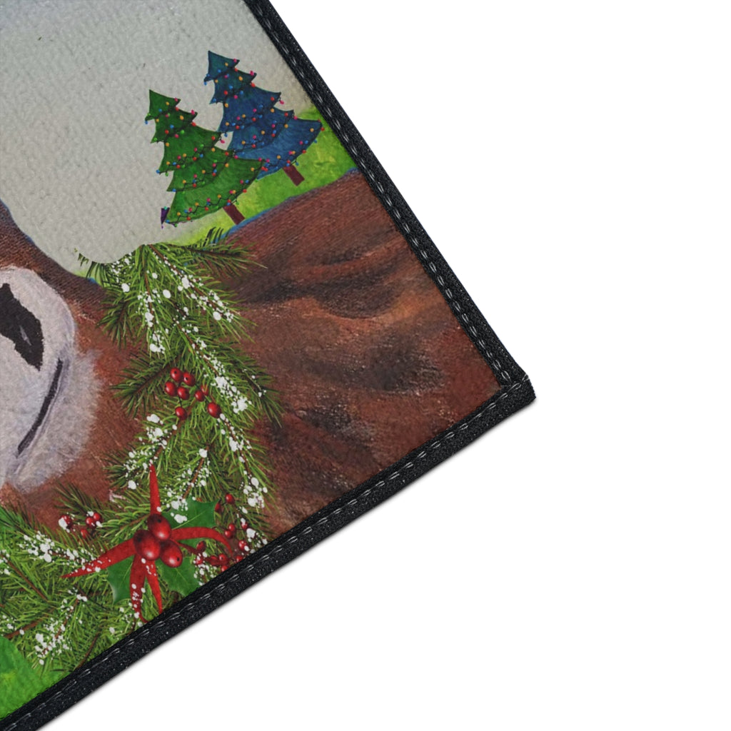 Christmas Donkey Floor Mat — Merry Christmas Holiday Welcome Rug