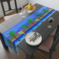 Tropical Palm Table Runner — "Parrot Margarita" Beach Sunset Cotton/Poly
