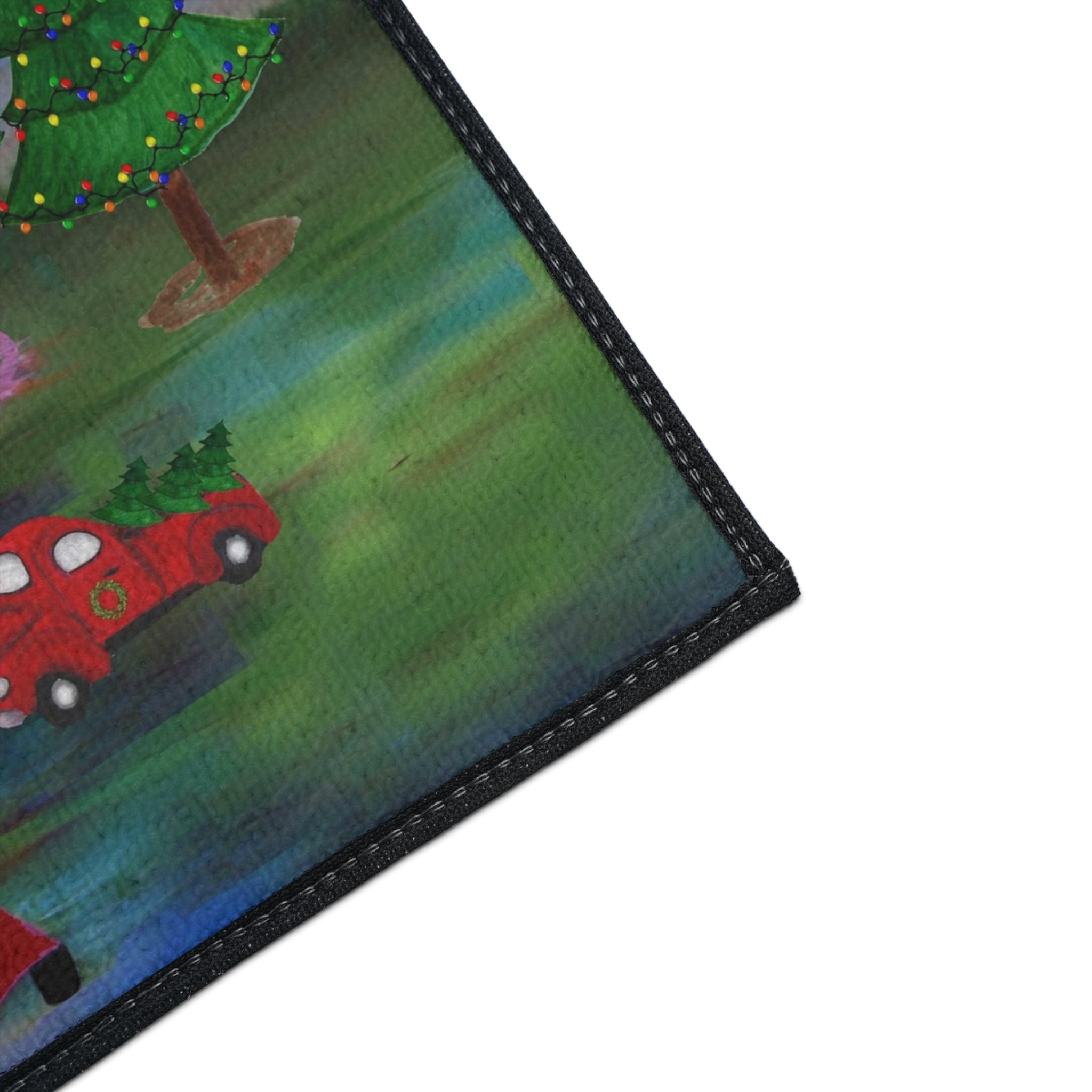 Christmas Flamingo Floor Mat - Merry Christmas Holiday Doormat