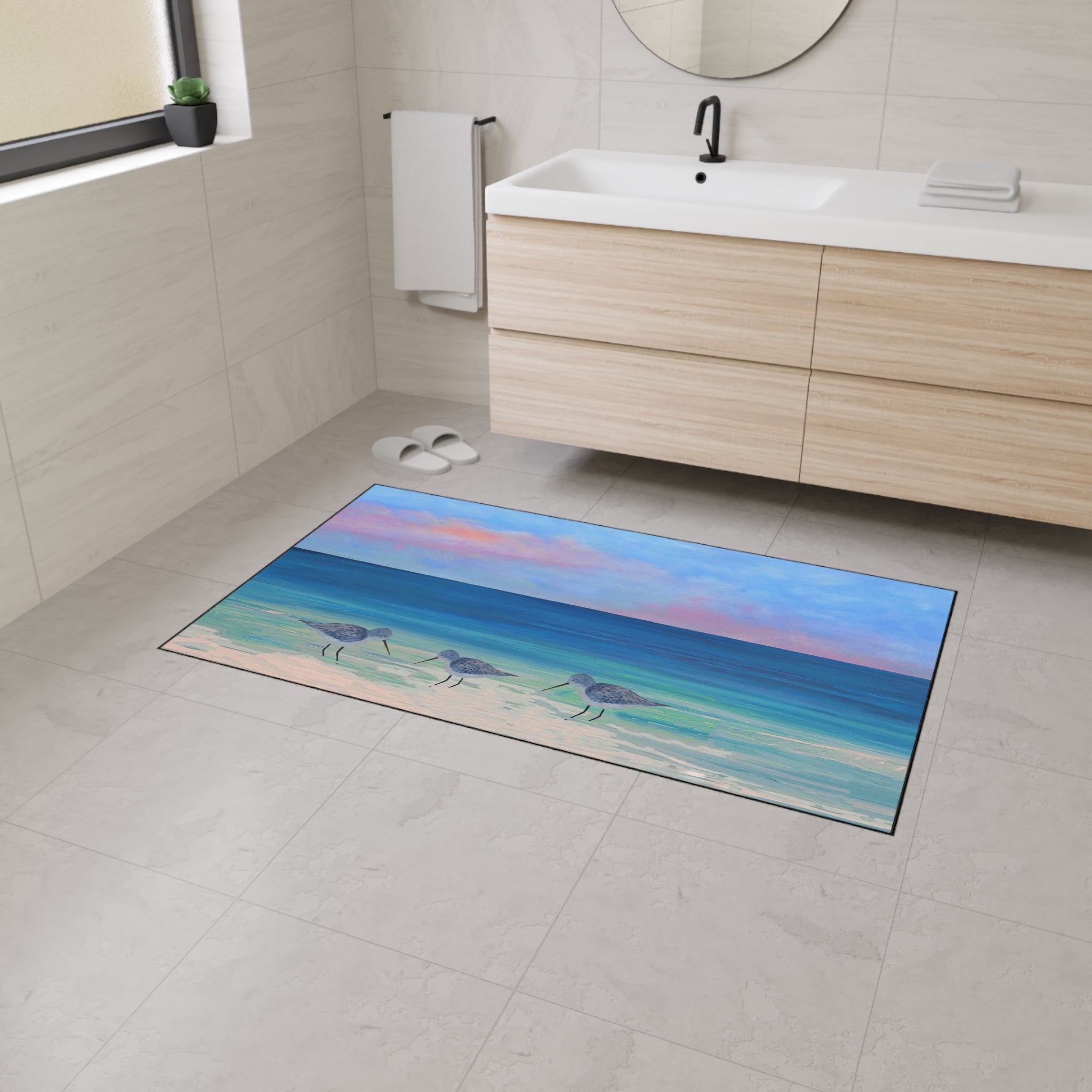 Sandpipers Coastal Shorebirds Heavy-Duty Floor Mat