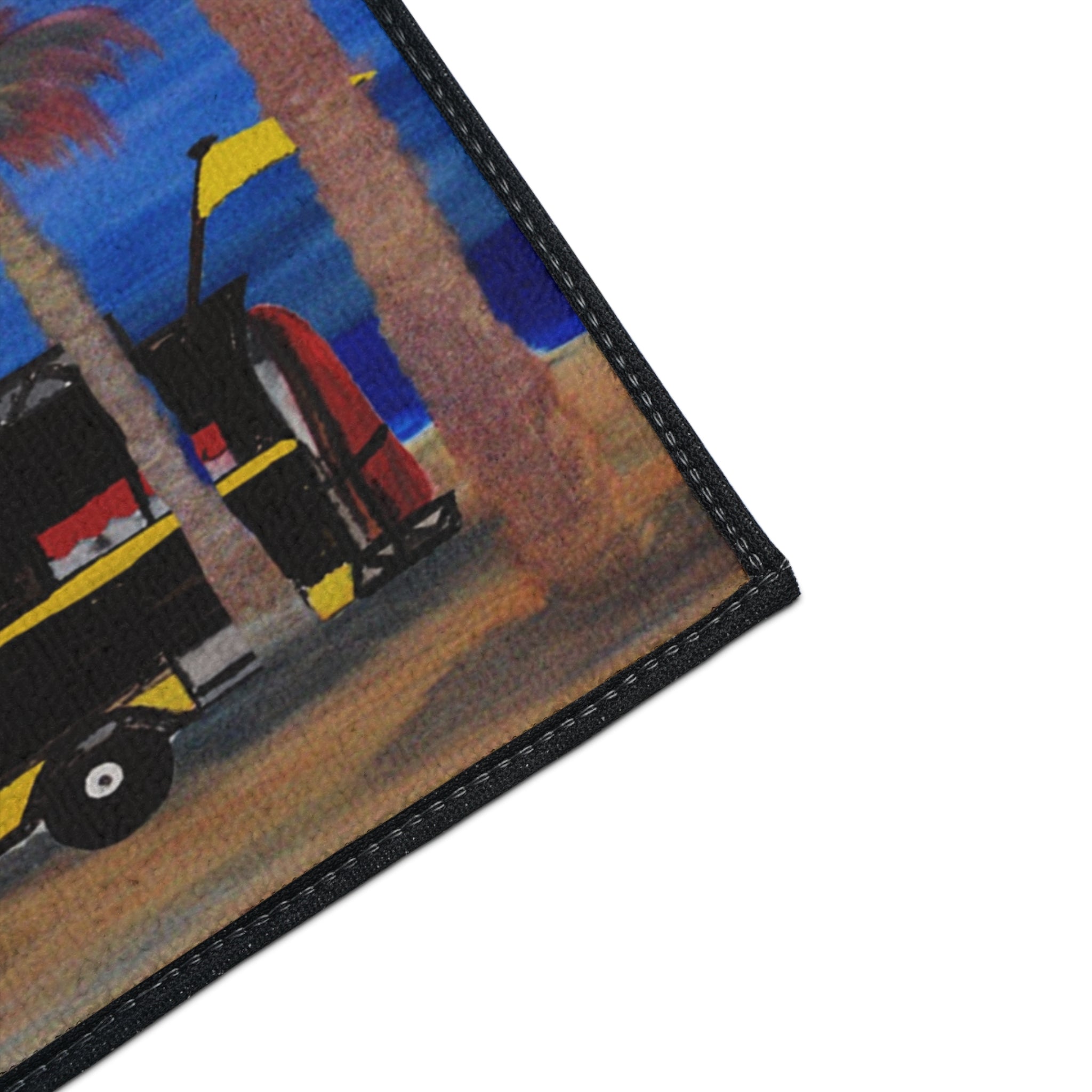 Happy Camper Floor Mat — Heavy-Duty Outdoor/Entry Rug for RV & Beach Lovers