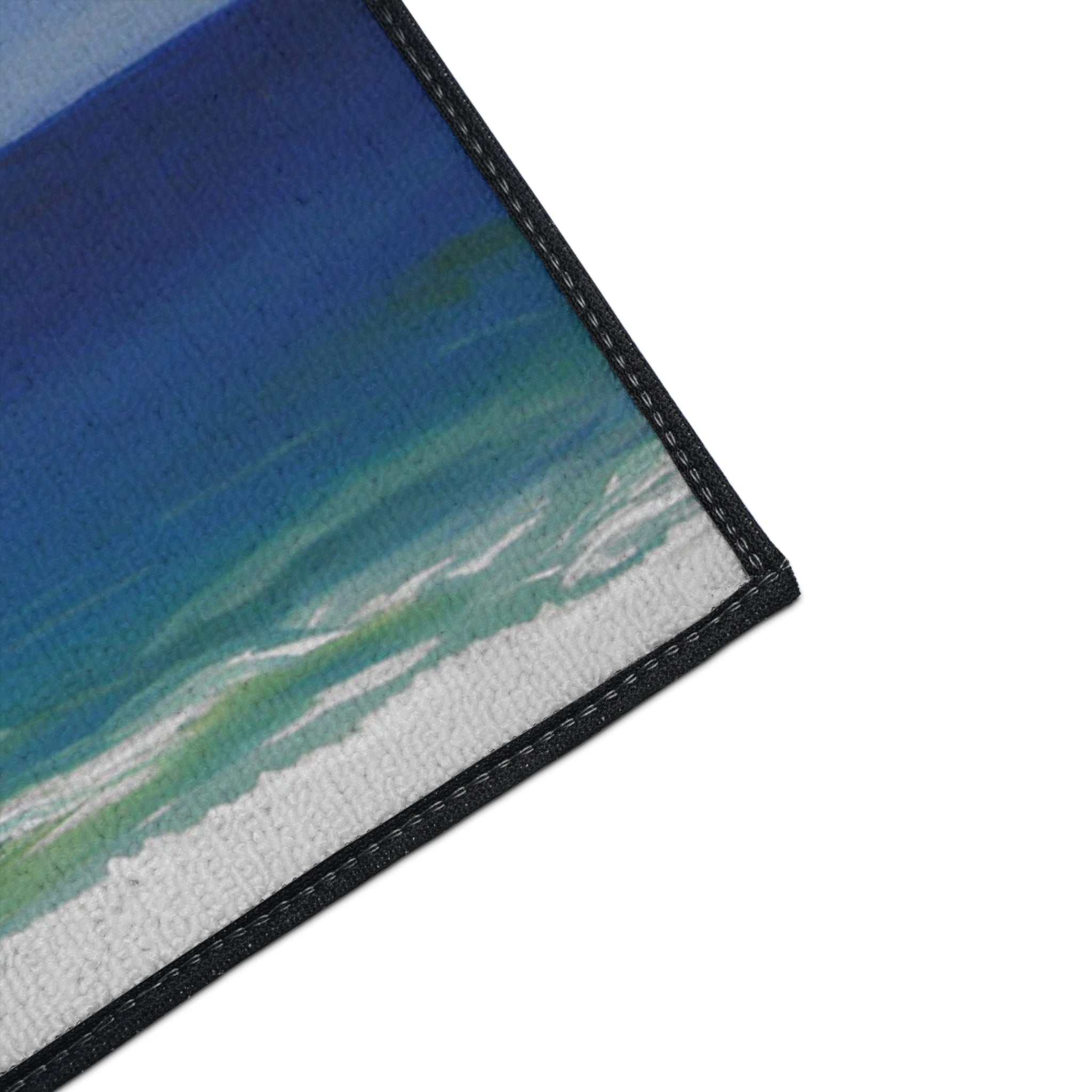 Coastal Beautiful Beach Heavy-Duty Floor Mat — Ocean Beach Seascape Entry Rug
