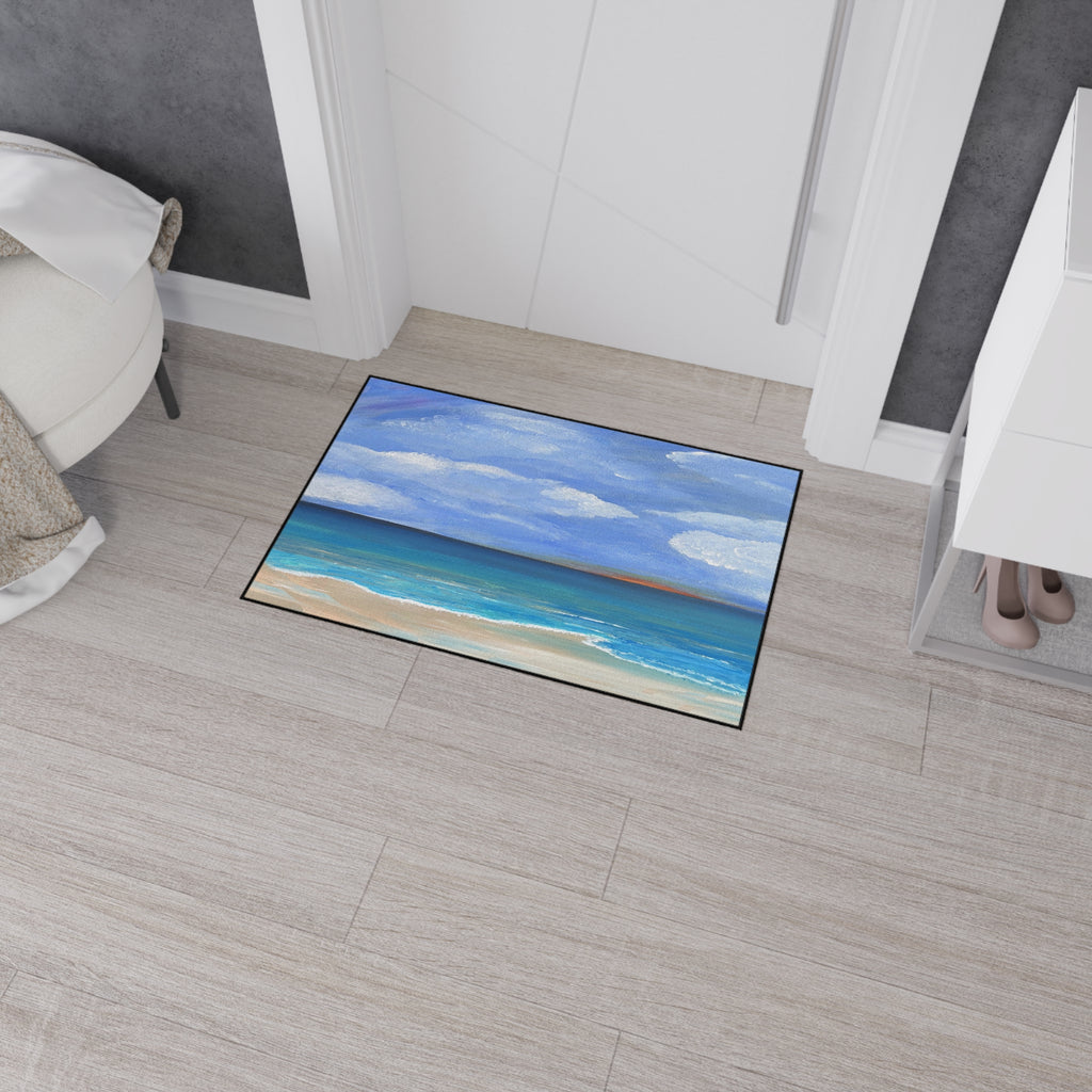 Coastal Calm Heavy-Duty Floor Mat — Ocean Beach Seascape Doormat