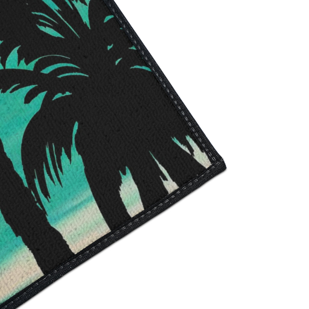 Tropical Sunset Floor Mat — Heavy-Duty Palm Tree Doormat