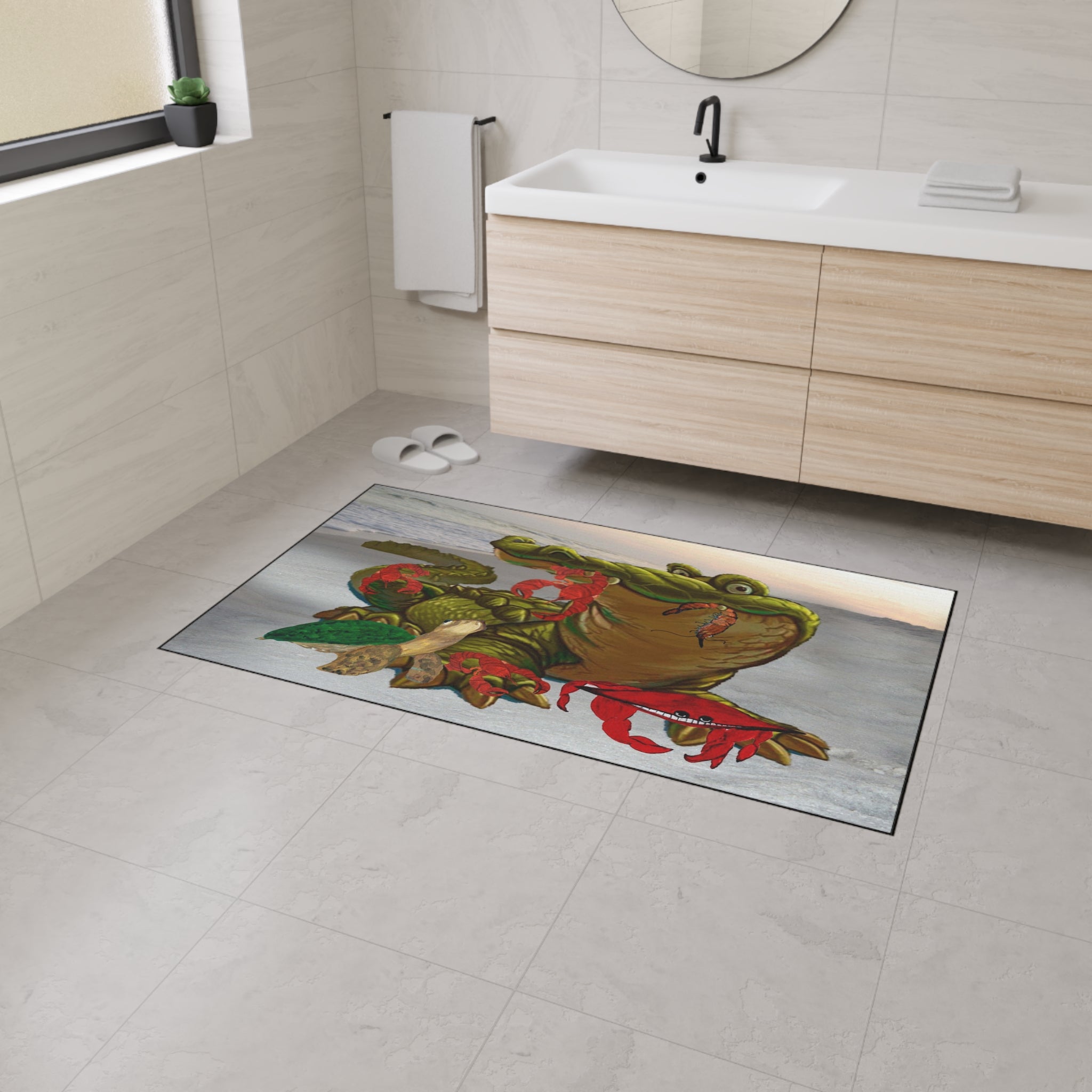 Alligator Beach Floor Mat — Heavy Duty Non-Slip Entrance Rug