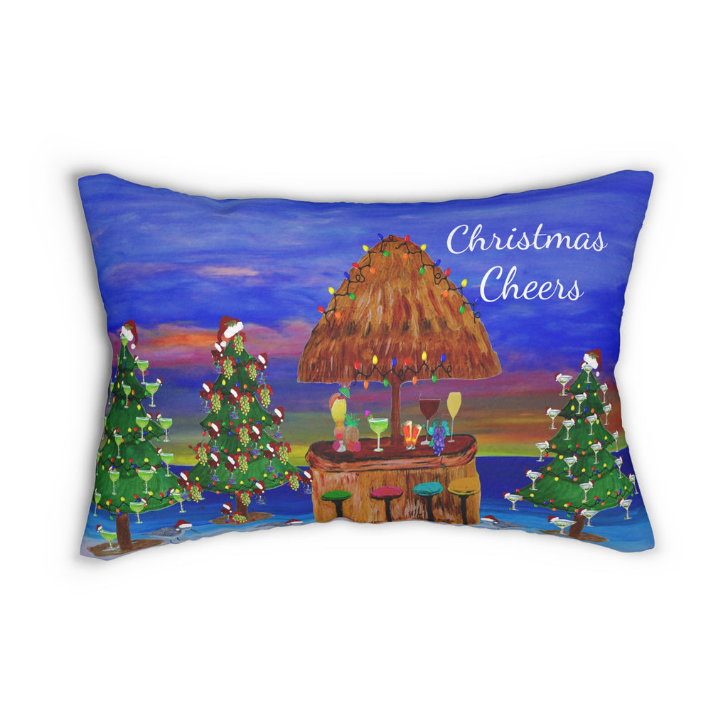 Christmas Cheers Tiki Bar Lumbar Pillow