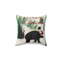 Beary Christmas Decorative Pillow — Holiday Black Bear Throw Pillow