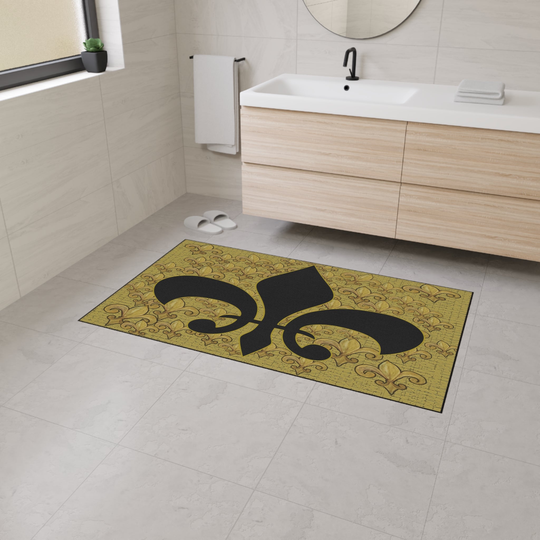 Fleur-de-Lis Heavy Duty Floor Mat – Durable Entry Rug with Classic French Emblem