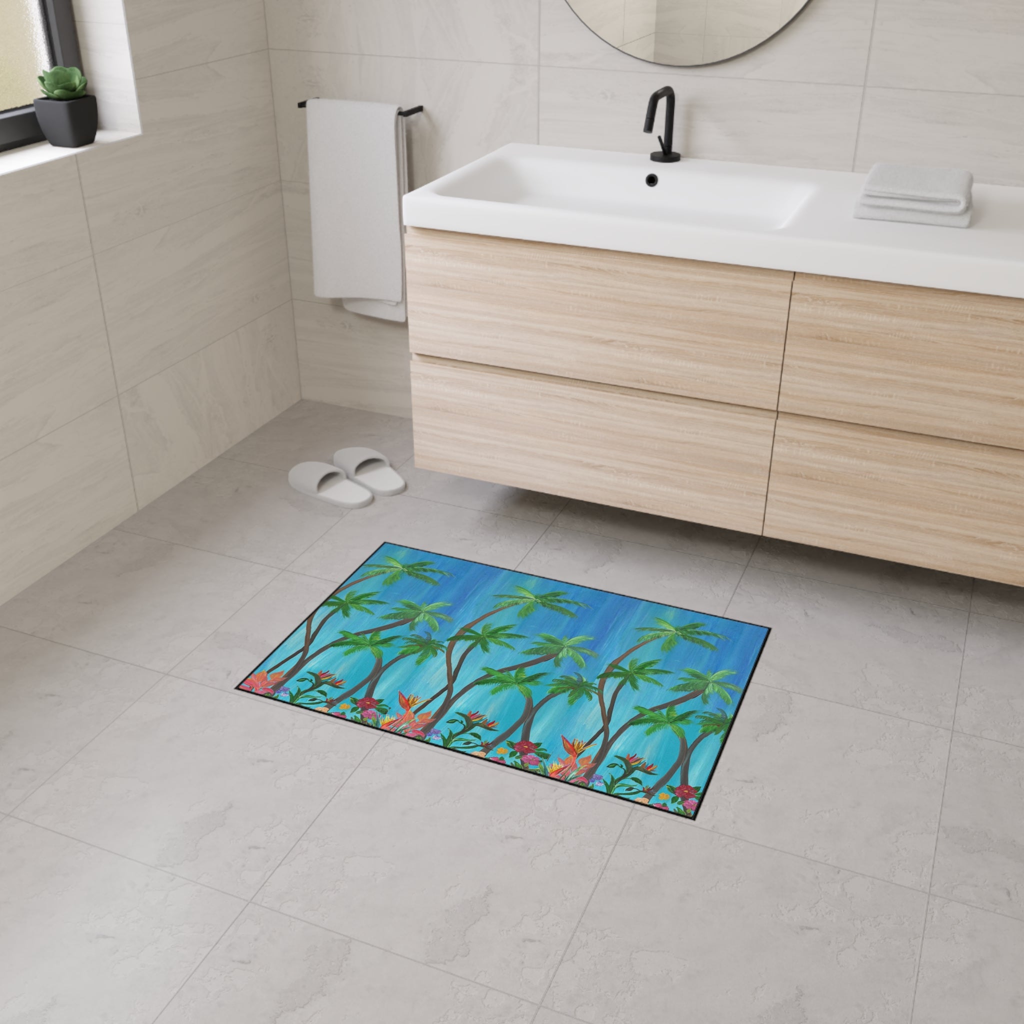 Tropical Palm Doormat — Heavy-Duty Outdoor Floor Mat