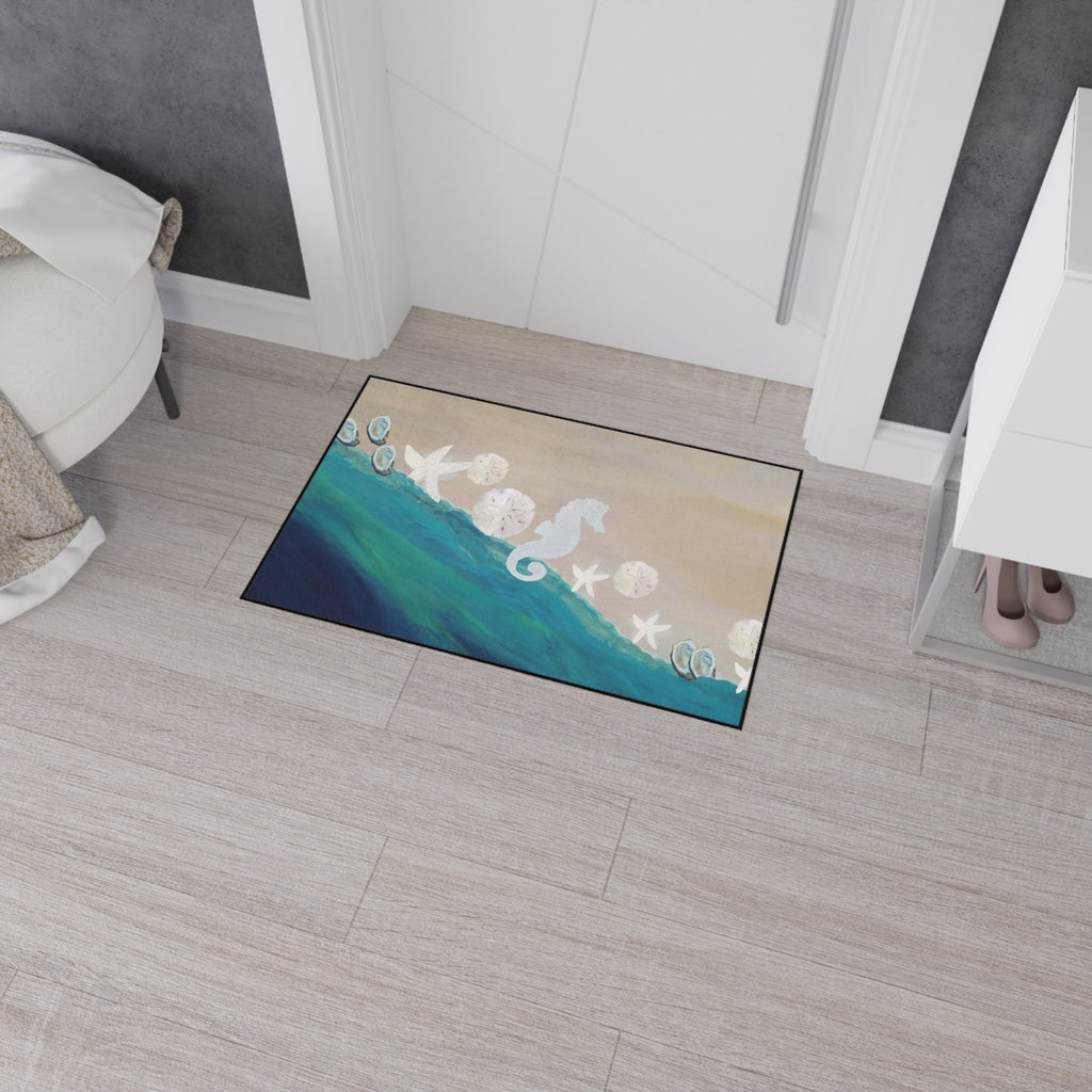 Coastal Seahorse Heavy-Duty Floor Mat