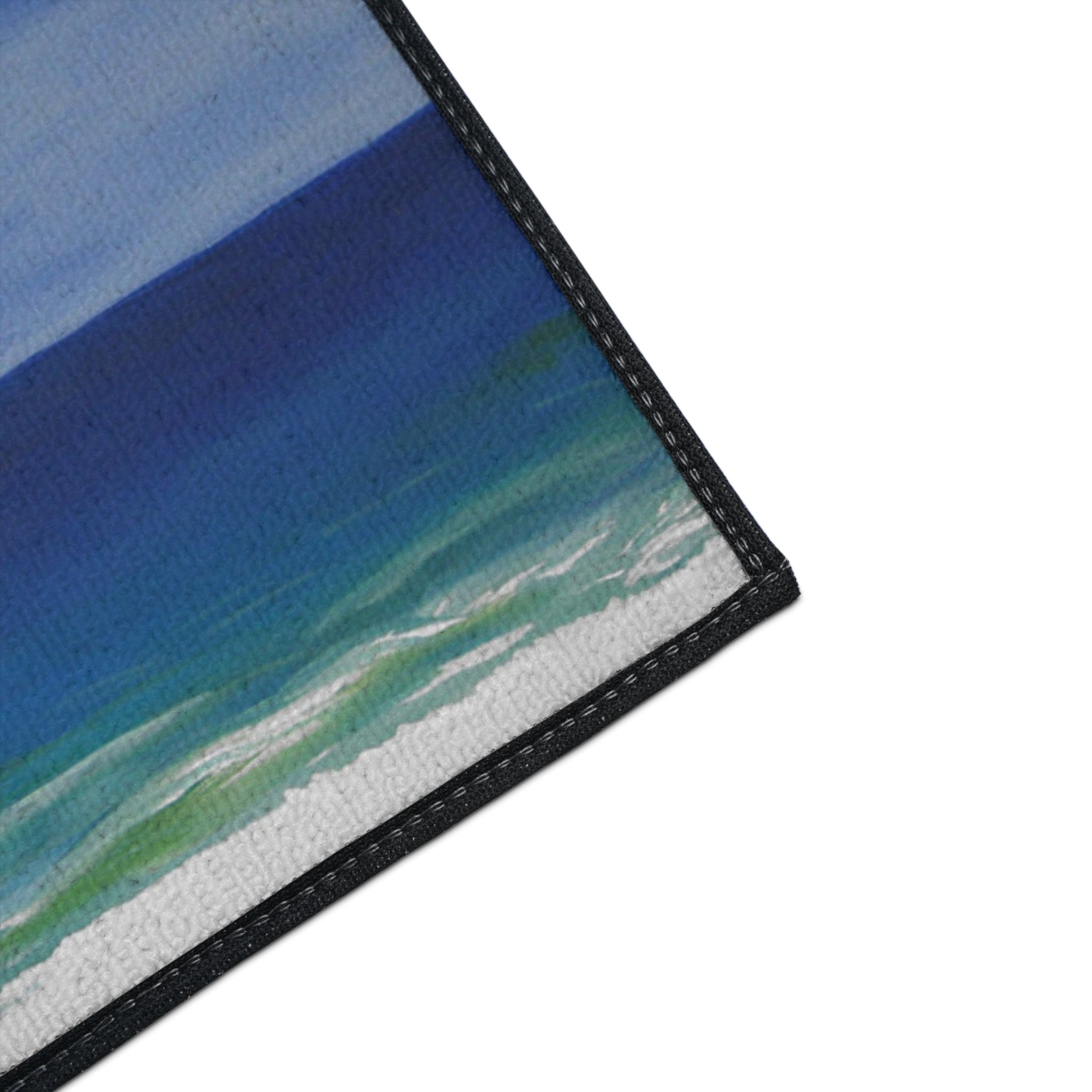 Coastal Beautiful Beach Heavy-Duty Floor Mat — Ocean Beach Seascape Entry Rug