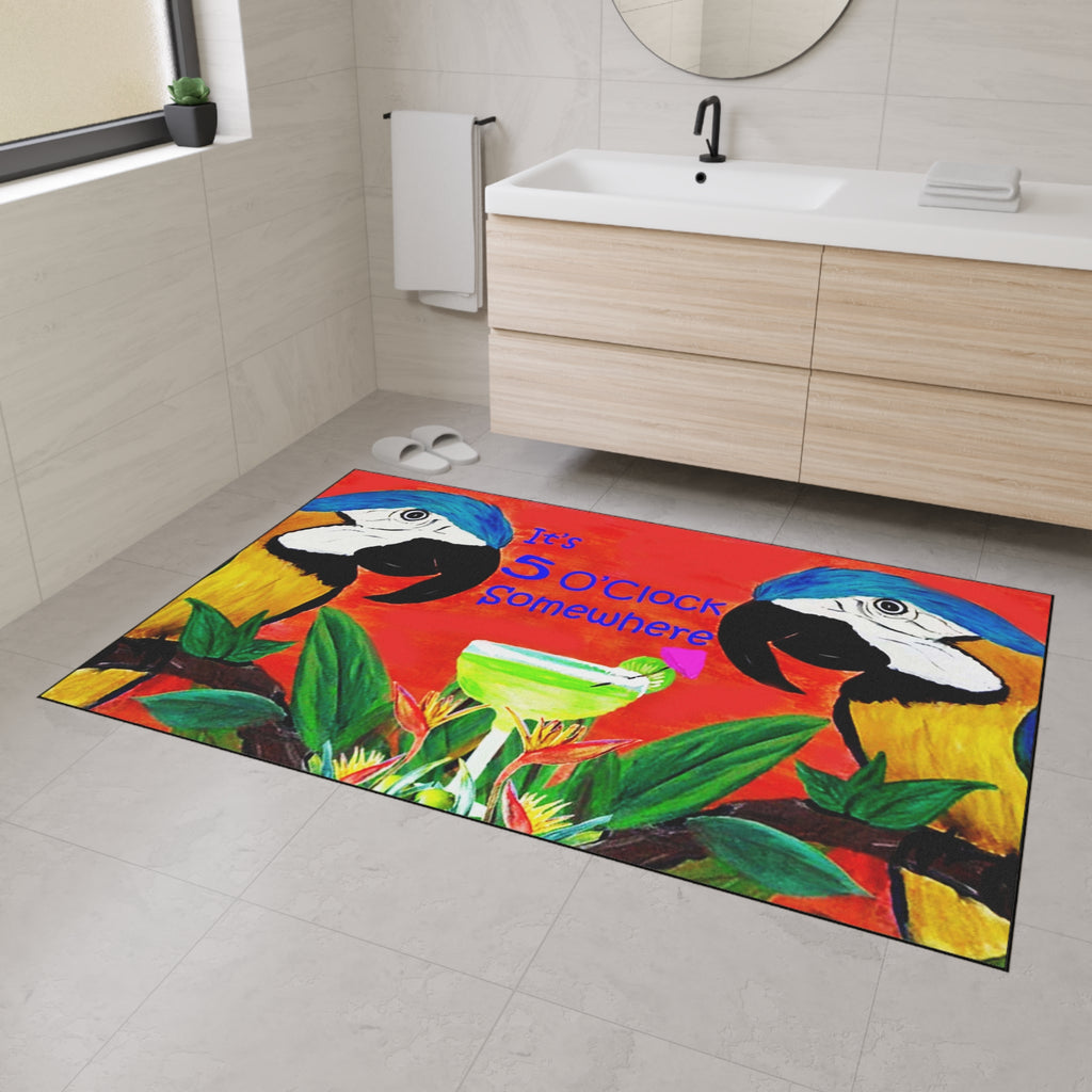 Parrot head It's 5 O' clock somewhere Doormat