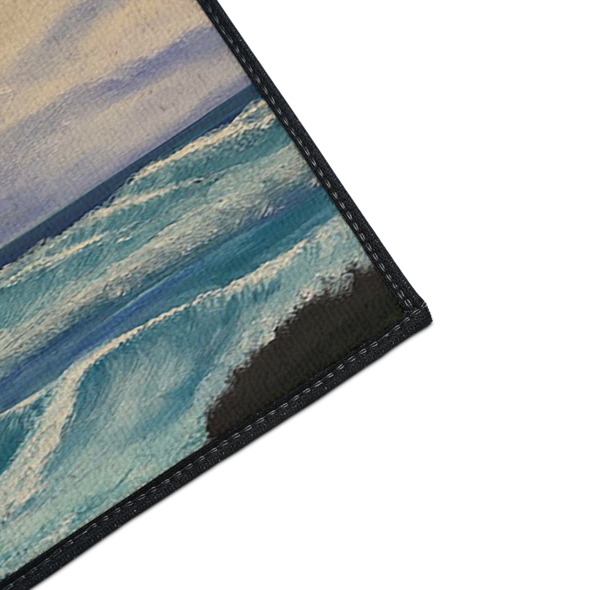 Ocean Waves Heavy-Duty Floor Mat — Coastal Seascape Doormat