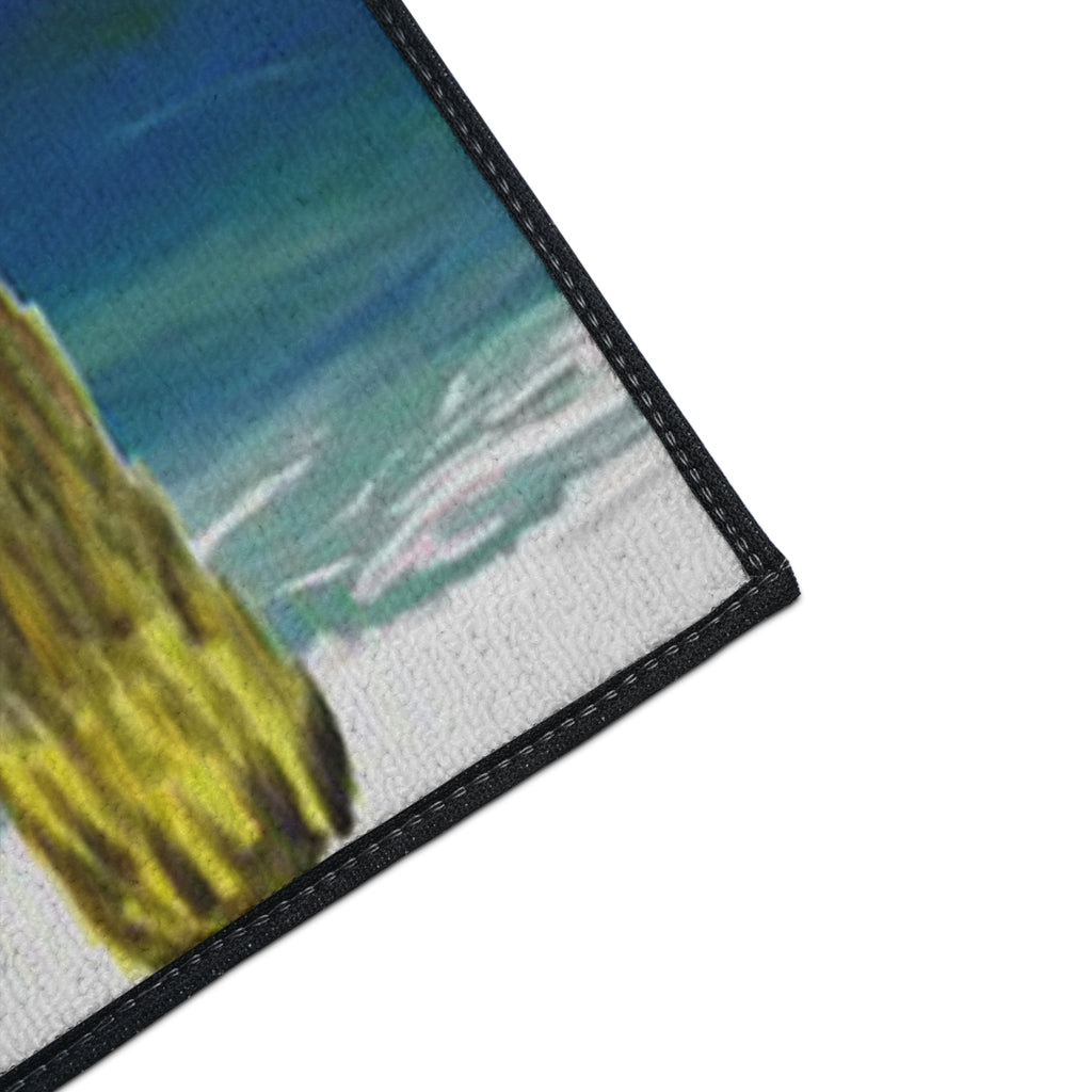 Heavy Duty Floor Mat — "At '4' We Pour" Tropical Cocktail Beach Doormat