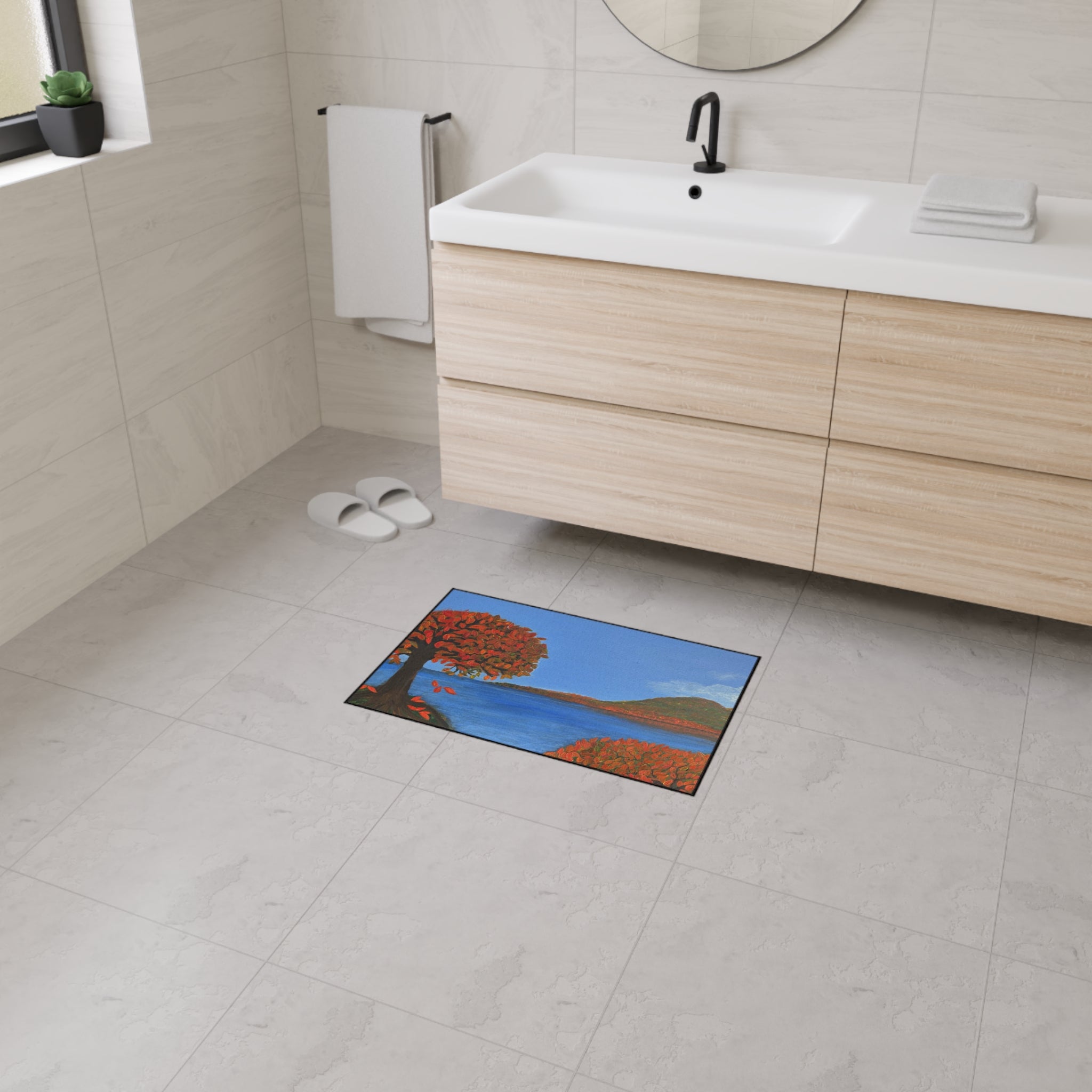 Autumn Lakeside Floor Mat — Heavy Duty Non-Slip Entrance Rug