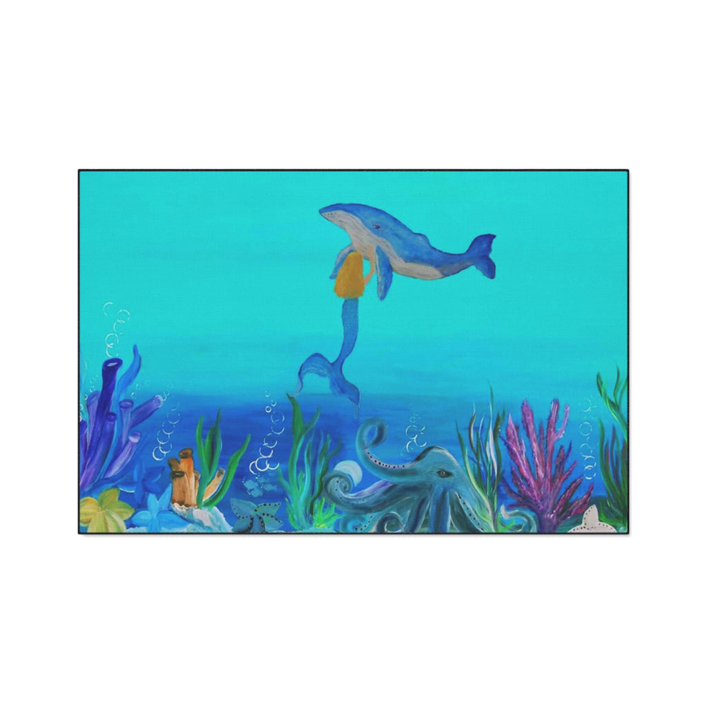 Underwater Mermaid and Whale Floor Mat — Ocean Wildlife Heavy Duty Doormat