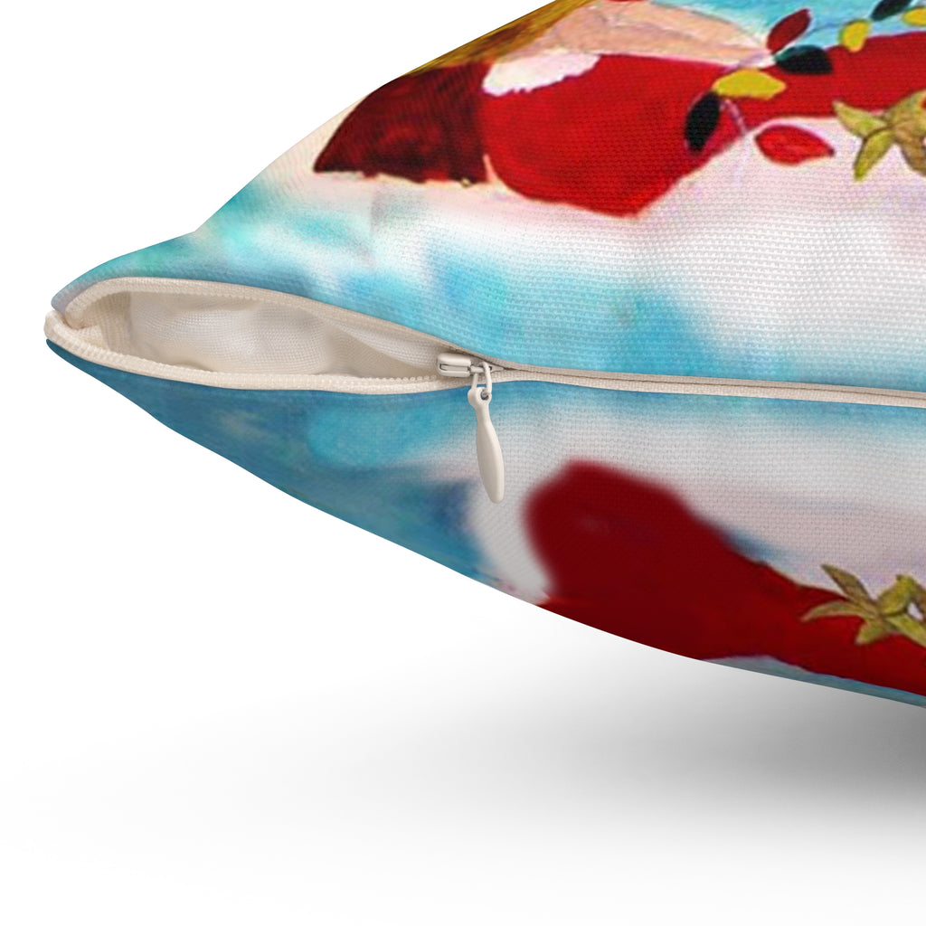 Christmas Coastal Pillow — 'Merry Christmas' Tropical Santa Decorative Throw Pillow