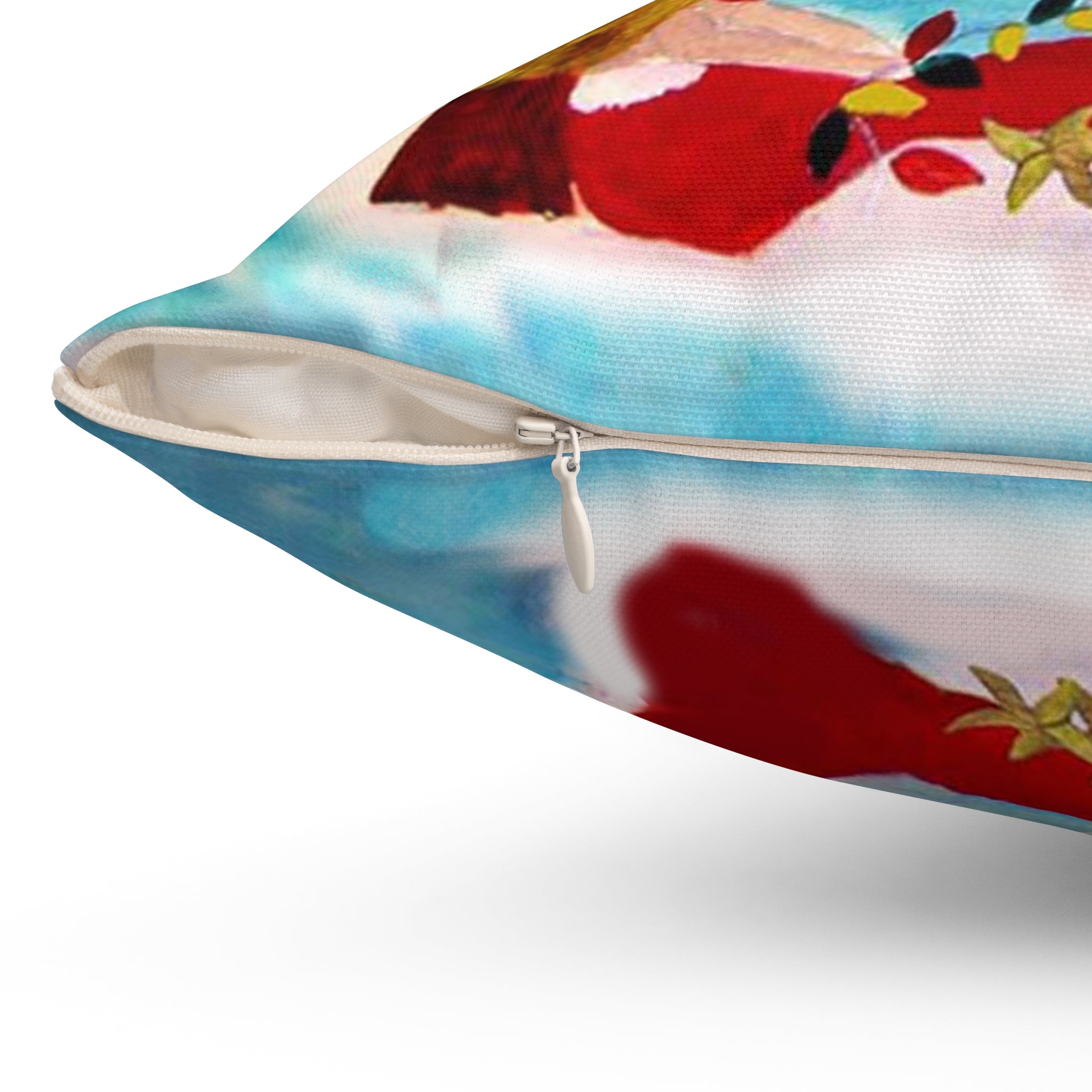 Christmas Coastal Pillow — 'Merry Christmas' Tropical Santa Decorative Throw Pillow
