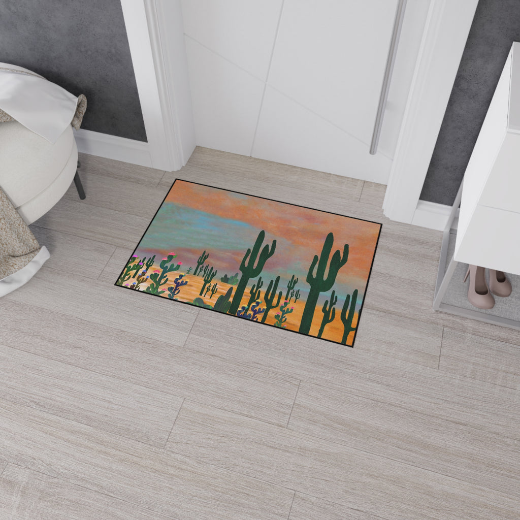 Desert Sunset Cactus Field Floor Mat