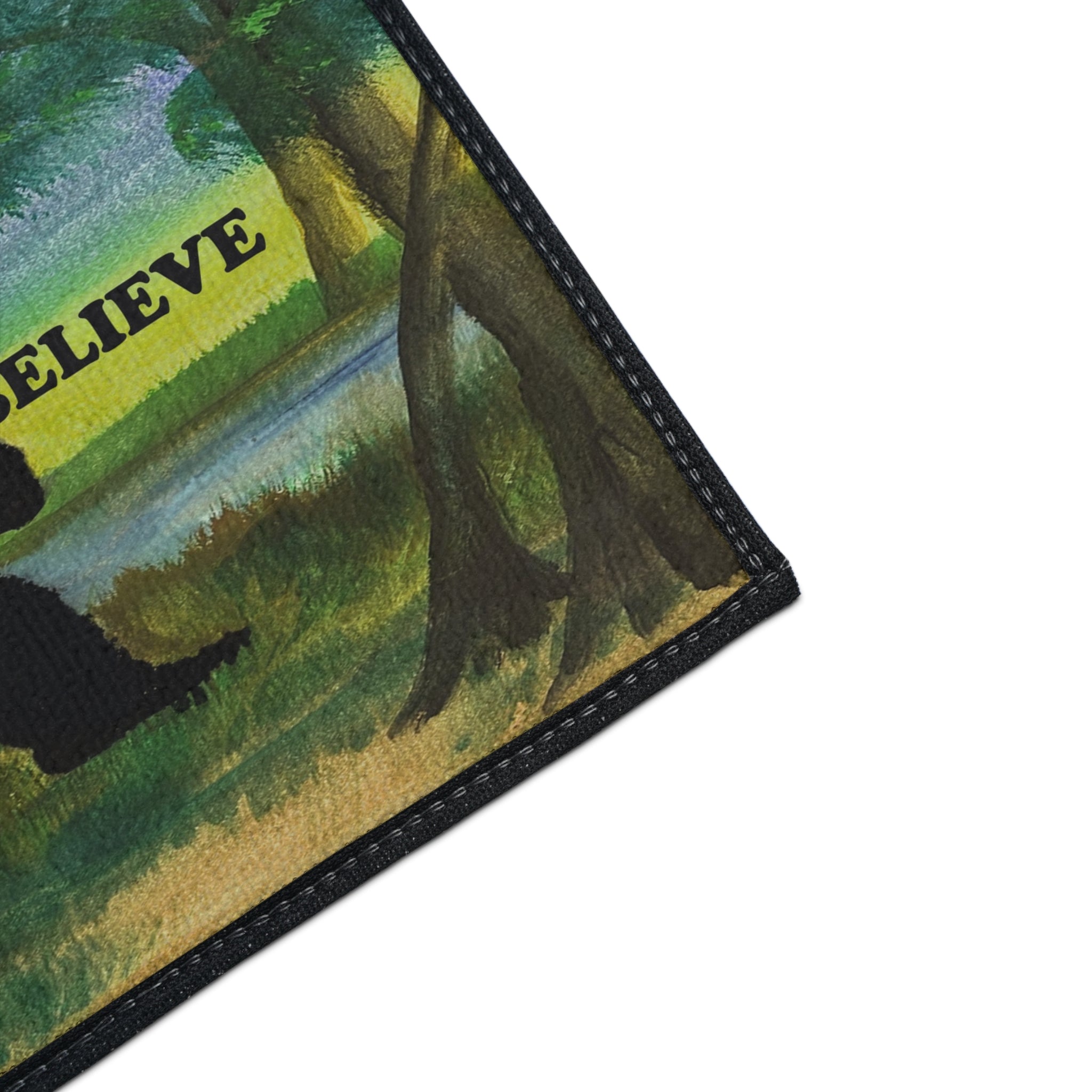 Believe Sasquatch Floor Mat - Bigfoot Forest Welcome Doormat