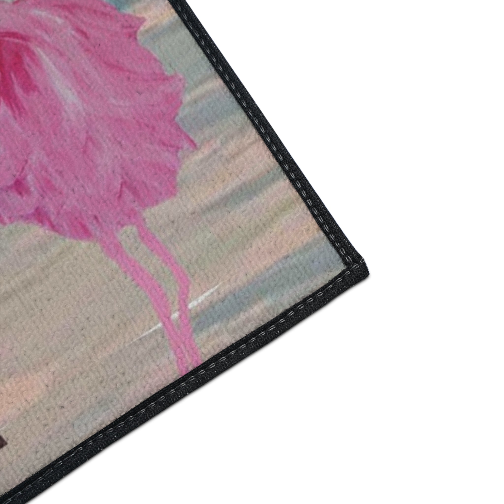Flamingo Beach Heavy Duty Floor Mat — Tropical Palm Welcome Rug