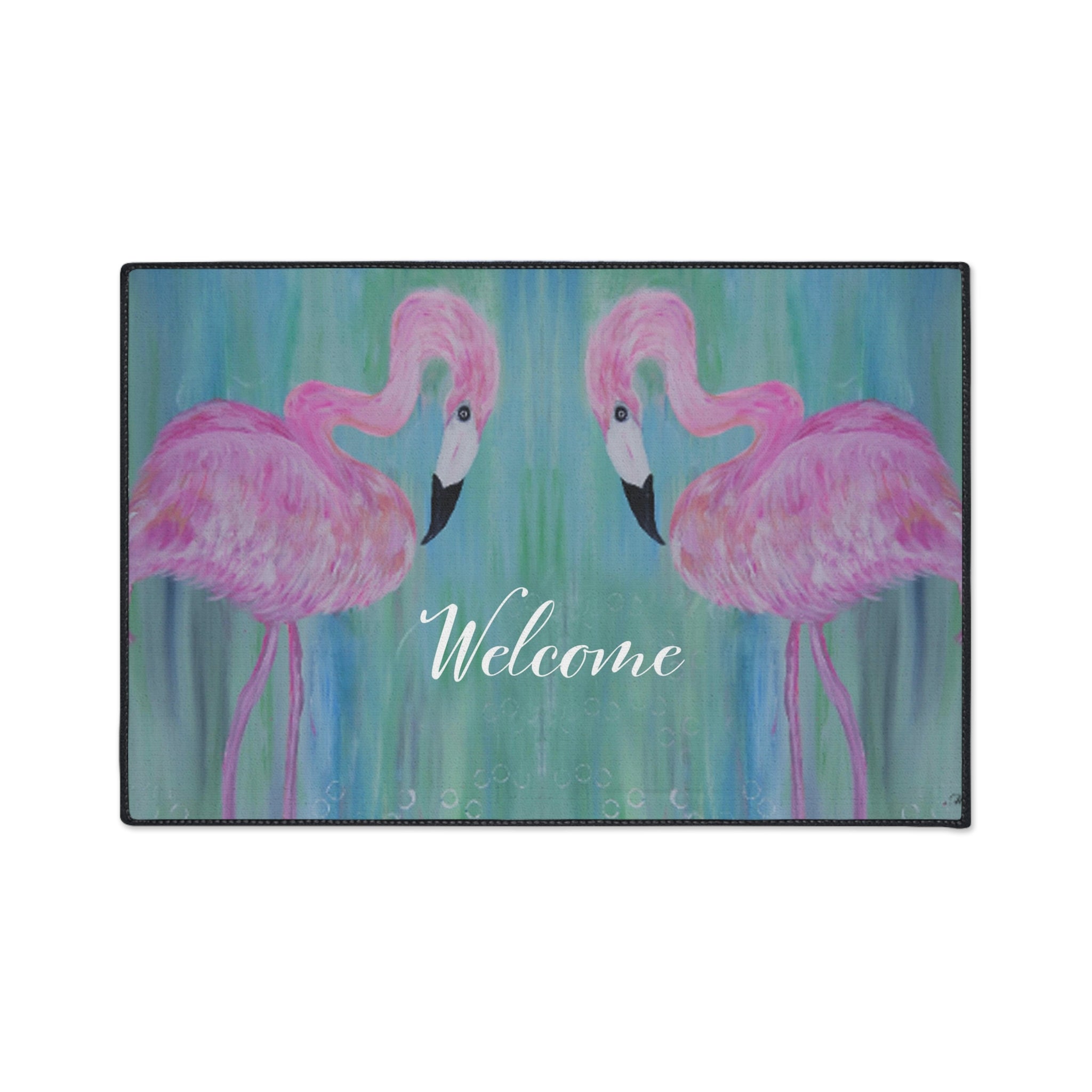 Welcome Pink Flamingo Floor Mat — Heavy Duty Welcome Doormat