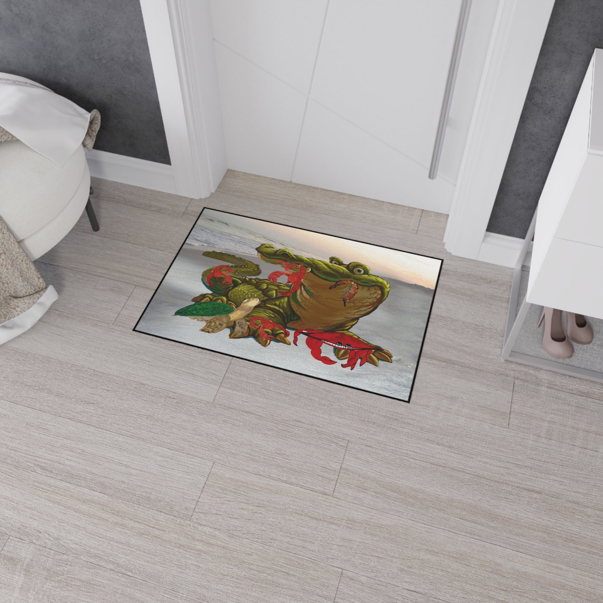 Alligator Beach Floor Mat — Heavy Duty Non-Slip Entrance Rug