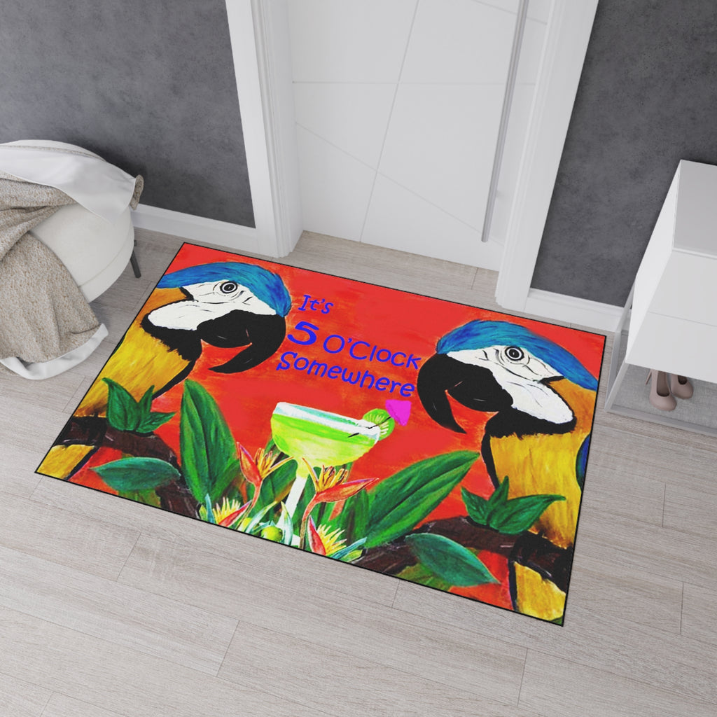 Parrot head It's 5 O' clock somewhere Doormat
