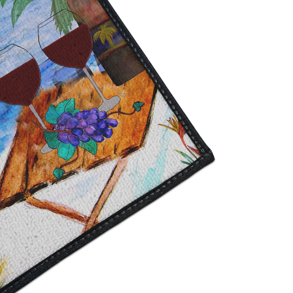 Romantic Picnic Beach Sunset Wine Heavy Duty Floor Mat