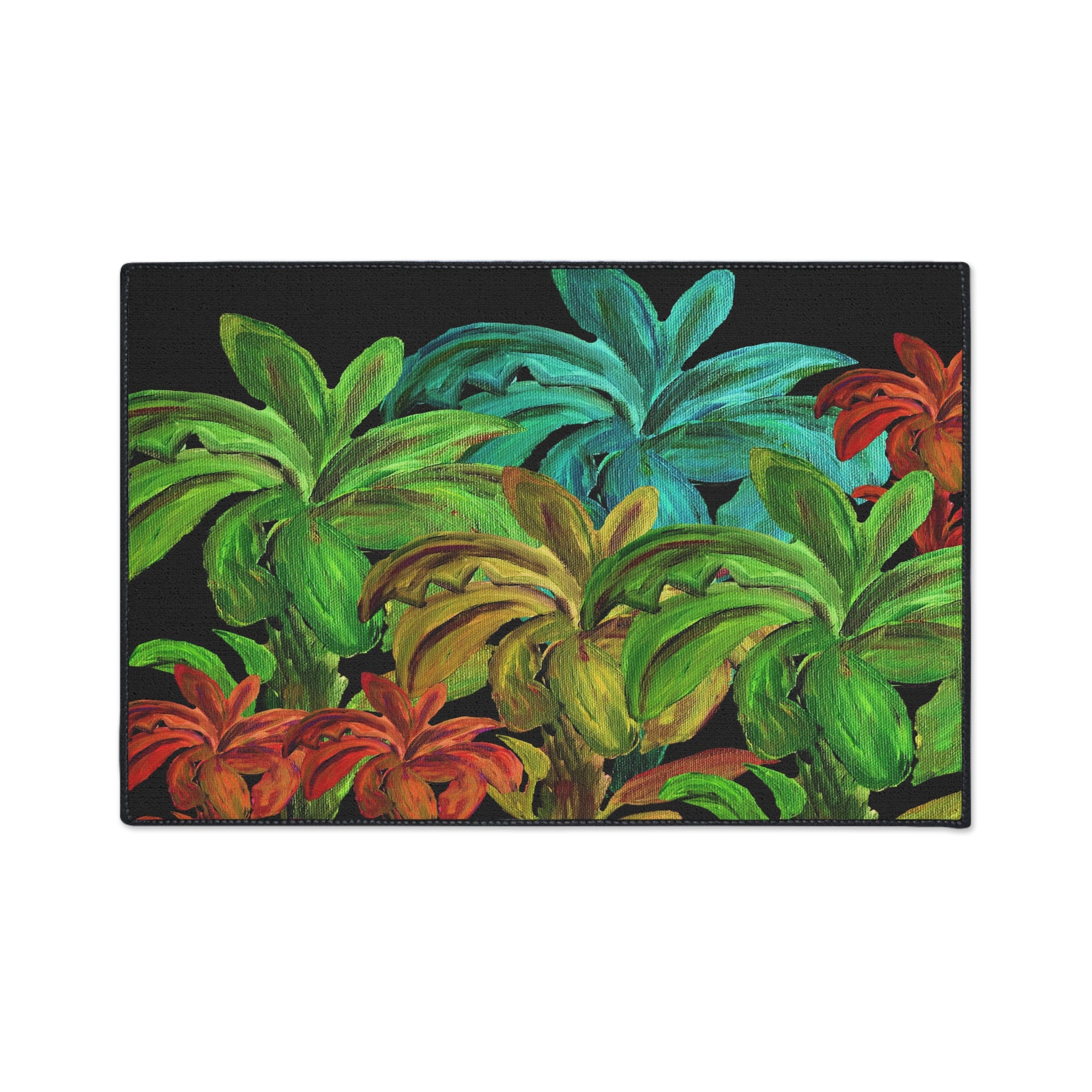 Tropical Palm Doormat — Colorful Heavy-Duty Floor Mat