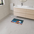 Tropical Beach Tiki Mat — Heavy Duty Floor Mat with Sunset Palm Paradise Design