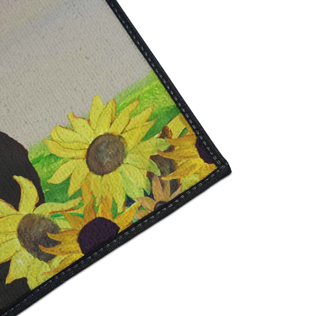 Cow & Sunflowers Heavy Duty Floor Mat — Farmhouse Welcome Doormat